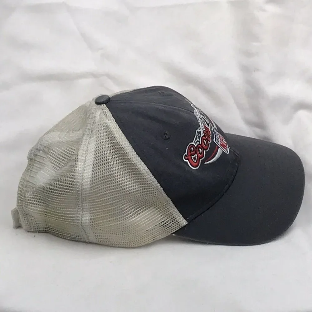 Coors Light NFL Trucker Hat Charcoal Mesh Vintage Hook Loop Strap NFL Fan Gear